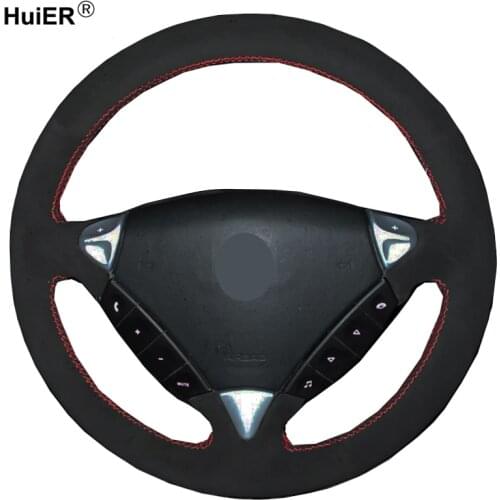 Hand Sewing Car Steering Wheel Cover Wrap Volant Suede For Porsche Cayenne 2006 2007 2008 2009 2010 Braid on the Steering wheel