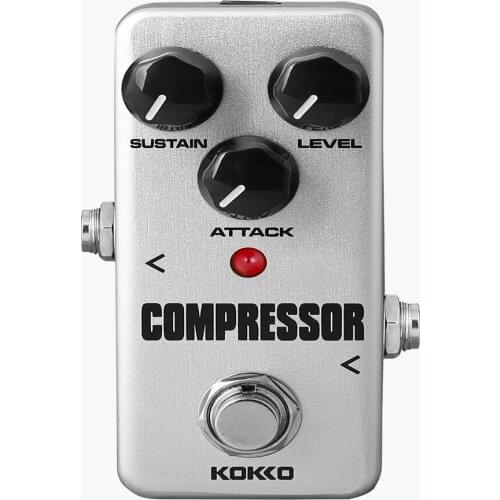 Silver Mini Effect Pedal Compressor with True Bypass for Electric Guitar