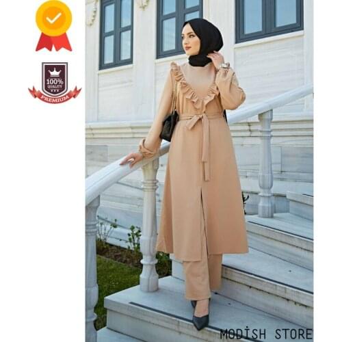 Seasonal Tunic Pants Double Muslim Woman Set |NEW SEASON| Women Muslim Clothing Kaftan Dubai Abaya Girl Ramadan Islam