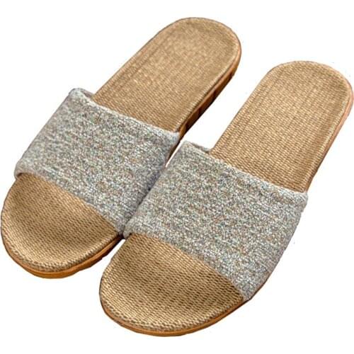 Women Slippers Female Casual Flax Slides 7 Colors Linen Belt Ladies Sandals Flip Flops Lovers Summer Lndoor Home Shoes