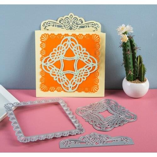 Craft dies Lace edge Strip Border Square Frame metal cutting dies Scrapbooking dies Papers knife mould blade punch stencils dies