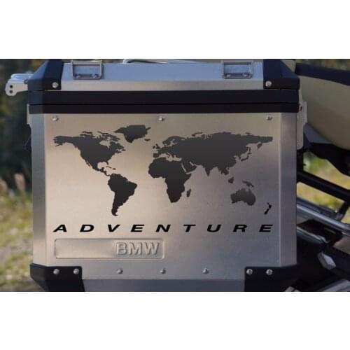 Motorcycle Reflective Decal "World Adventure Map" for Touratech Pannier