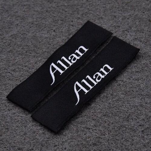 Customize 1000 pcs/lot woven label cutomized custom labels for clothes fabric sewing black label
