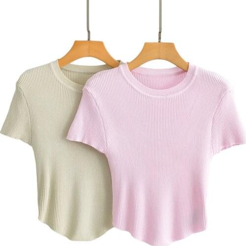 Slim solid rib knit top DLSY825