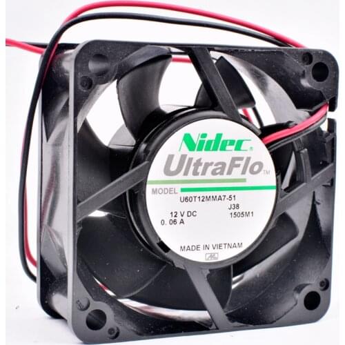 U60T12MMA7-51 60mm fan 6cm 6025 60x60cx25mm DC12V 0.06A quiet cooling fan for power supply