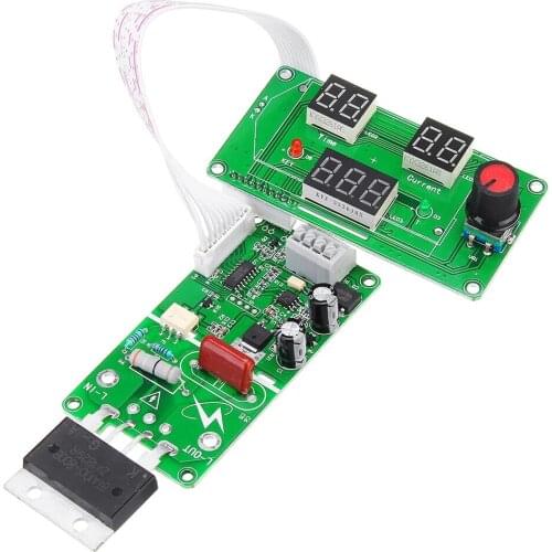 100A Spot Welding Machine Time Current Controller Control Panel Board Adjust Time and Current Module with Digital Display