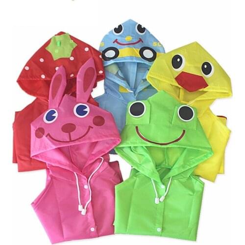 Cartoon Animal Style Waterproof Kids Poncho baby Rainwear/Rainsuit Raincoat Coat Student Shipping Rain For Drop Children