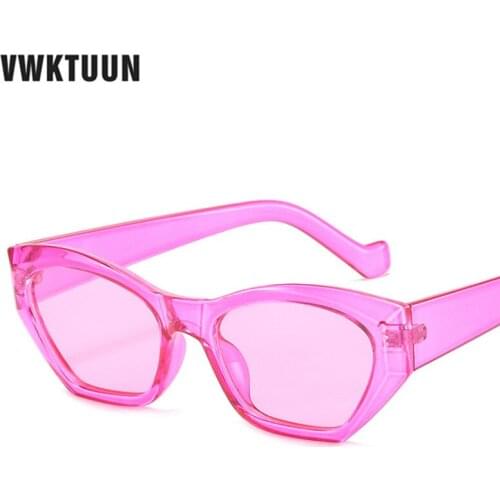 VWKTUUN Vintage Sunglasses Women Cat Eye Glasses Geometric Sun Glasses For Women Small Sunglass Colorful Driving Shades