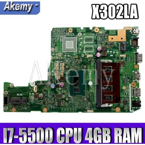 X302LA I7-5500 CPU 4GB RAM mainboard For Asus X302L X302LA X302LJ Laptop motherboard 90NB07V0-R00010 Tested free shipping