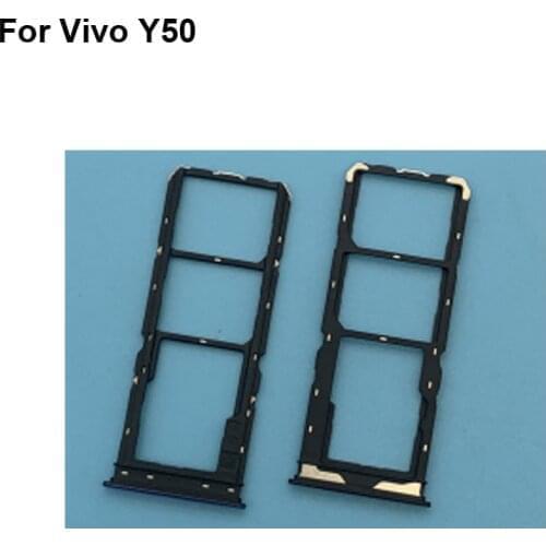 For Vivo Y50 New Tested Good Sim Card Holder Tray Card Slot For Vivo Y 50 Sim Card Holder Replacement Parts VivoY50