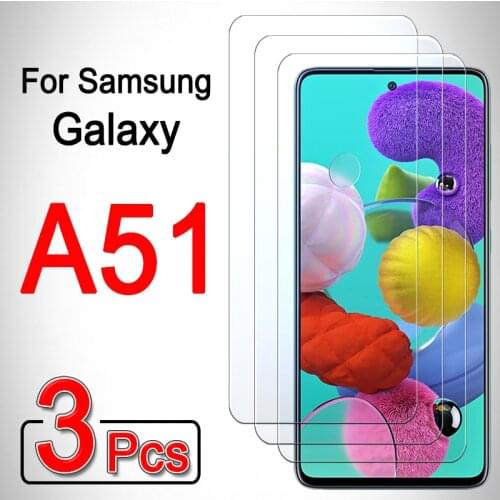 3 pcs protective for samsung a51 a 51 galaxy 5 1 glass screen protector samsunga51 galaxya51 sumsung A515F 6.5" armor glas film
