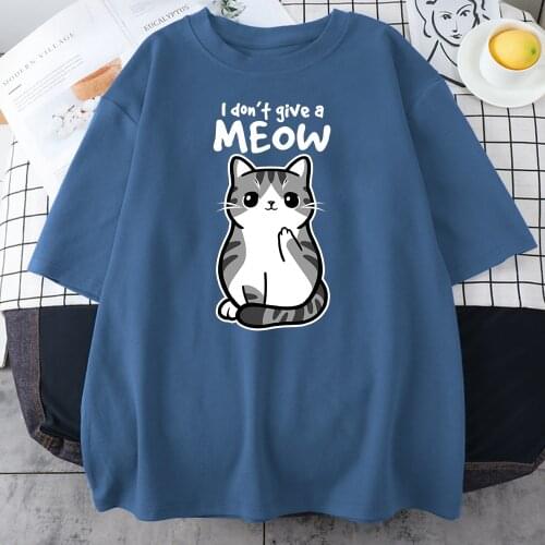Black And White Cat Printing WomenS T-Shirt Vintage All-Match Tops Retro Crewneck Clothes Creativity Comfortable T-Shirts Woman