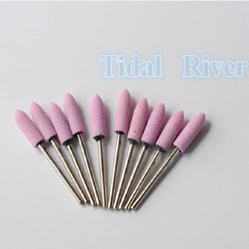 100/Pcs Dental Diamond Drill Burs Polishing Mixed Gravel Thick Mounted Point Polisher Burs Dentist Tools Pink 2.35mm