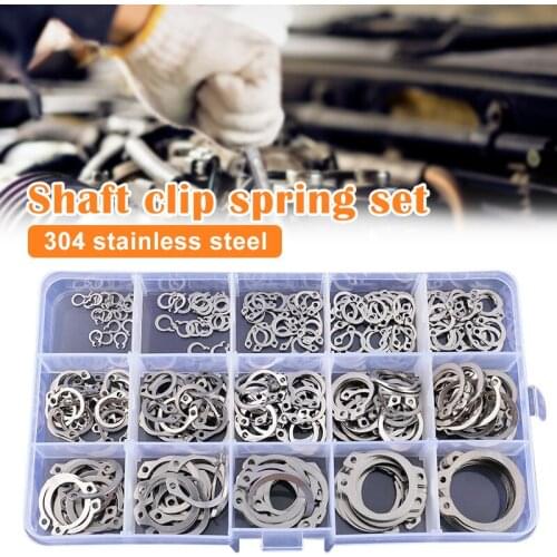 150/250pcs 304 Stainless Steel External Circlip Retaining Ring Assortment Kit 4-25mm 15 Sizes ALI88