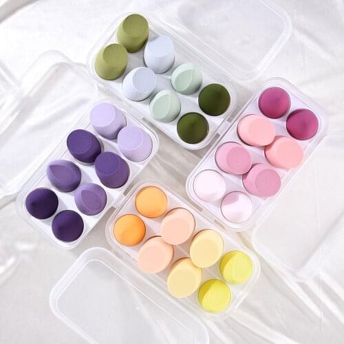 4/8PCS Box Beauty Egg Water Drop Face Makeup Puff Sponges Set Colorful Cosmestic Wet and Dry Use Cosmetic Accessories Tools