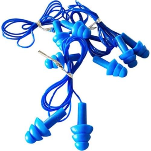 5Pairs/Set Soft Silicone Cord Swimming Ear Plugs Waterproof Noise Cancelling Reusable Hearing Protection Earbuds Surfing Use