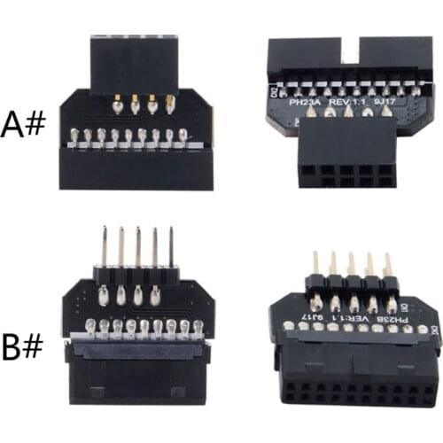 USB 3.0 19/20pin to USB 2.0 9pin Adapt Connector Front Panel plug-in Motherboard USB2.0 9Pin to USB3.0 19pin Conversion