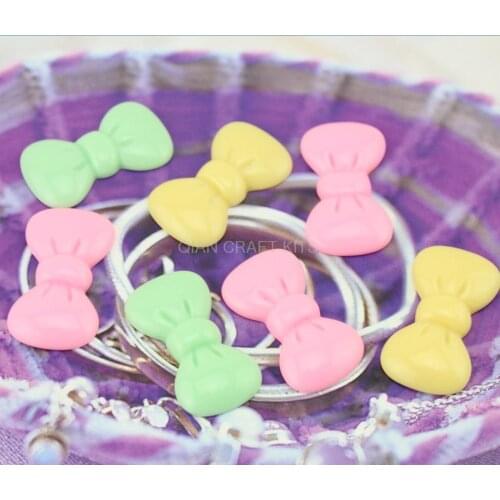 10pcs resin big Kawaii rein bow Cell phone decor cabochon embellishment for diy jewelry making 31mm patel color big bowknots