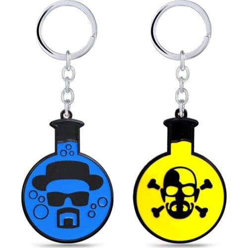 Breaking Bad Keychain Men Metal Heisenberg Skull Pattern Key Chain Women Bag Pendant llaveros hombre Fashion Jewelry trinket