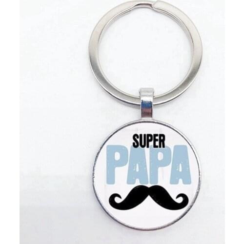 My Favorite Dad Keychain You Are The Best Dad Men Fathers Day Commemorative Gift Convex Round Glass Pendant Keychain