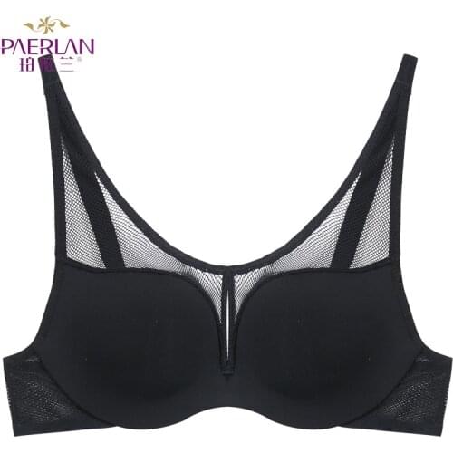 PAERLAN small chest Push Up bra 5/8 Cup mesh wrapped chests small chests gathered smooth underwear Women Back Closure