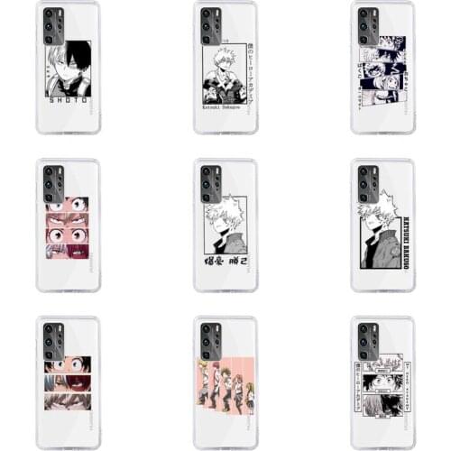 My hero academia boku Phone Case Transparent For Huawei honor V 9 8 10 20 7 i S A C X pro lite play Soft TPU Clear Mobile bags