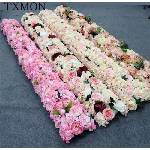 High-end custom 2m flower arrangement wedding props row flower simulation road lead flowers wall arch stage decoration placed