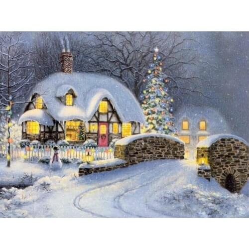 Diy diamond painting cross stitch rhinestone landscape snow man horse christmas gift diamond embroidery diamond mosaic