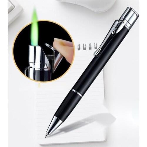 EDC Creative Ballpoint Pen Lighter Jet Torch Gas Lighter Windproof Metal Butane Cigarette Lighter 1300C Gadgets For Men