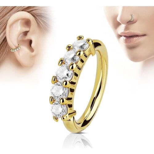 European American hot-selling piercing ornaments fashio fine zircon nose ring O shaped nose nail zircon earring