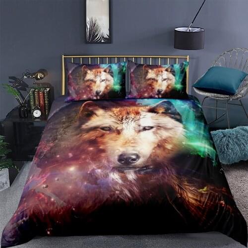 3D Custom Duvet Sets Bedding Set Quilt Comforther Covers Bed linens King Queen Full Double Size Animal Wolf Design Home Texitle