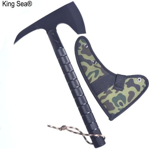 King Sea Multifunctional Dismountable Axe Aluminum Folding Tomahawk Double-bit Axe with Knife Compass Whistle