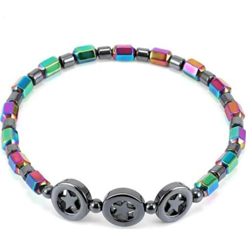 Fashion Anklet Bracelet Magnetic Beads Hematite Crystal Elastic Multi Layer Anklet Leg Bracelet Bohemian Beach Ankle Chain