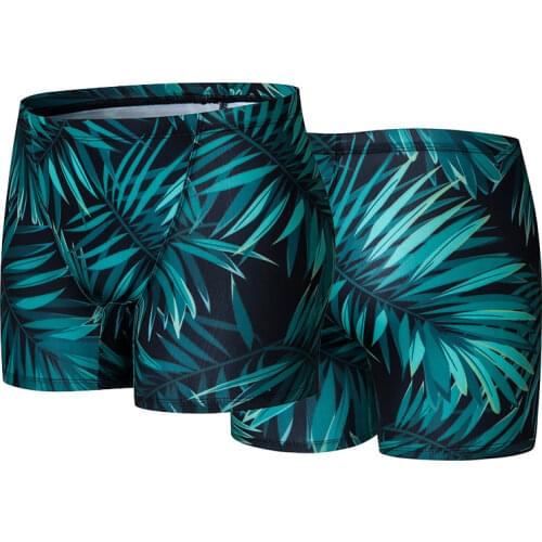 Men Swimwear Plus Size Fashion 3D Printed Male High Elastic Swim Trunks Lacing With Pad Beach Surf Swim Suits Boxer Panties