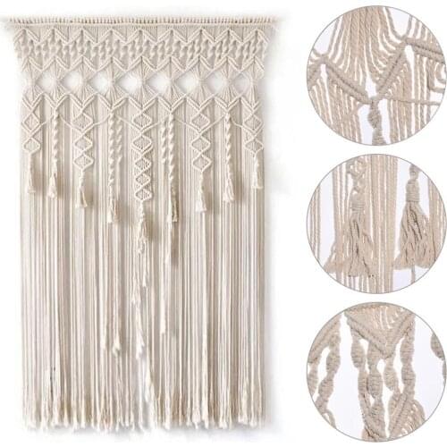 Boho Wall Hanging Woven Door Curtain Home Hanging Room Divider Nordic Window Decorative Hanging Dream Catcher Tapestry Bedroom