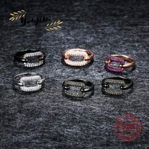 New Fashion 925 Silver Womens Zircon Ring Light Luxury Monaco Exquisite Jewelry Gift