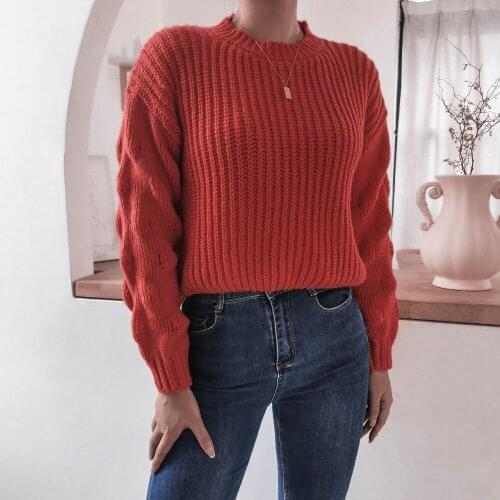 New Women Winter Warm O-Neck Casual Long Sleeve Knitted Sweater Jumper Pullover