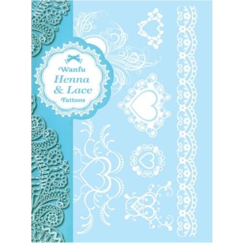 Wholesale Arm Shoulder Wedding Bride Lace Design Flash White Waterproof Henna Tattoo Fake Tattoo Sexy Tattoo 500pcs Free Shiping