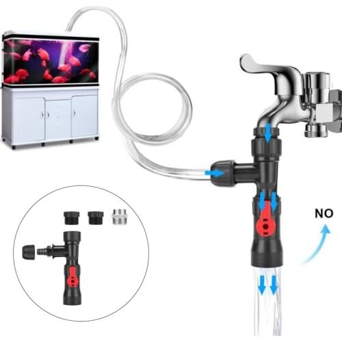 DIY Fish Tank Plastic Water Changer Adapter Pump Faucet Cleaning Maintenance NEW