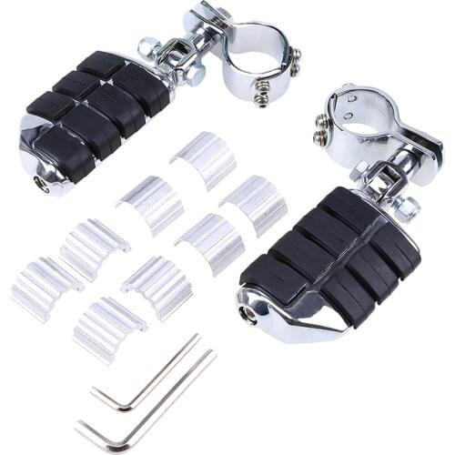 Chrome Aluminum Rubber Motorcycle Foot Rests Foot Pegs Front Rear Pedane Moto For Harley Kawasaki Honda Yamaha