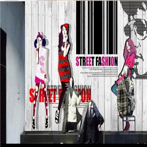 Drop Shipping Photo Wallpaper Retro Style Hand Painted Beautiful Mural Custom Clothing Store Background Wallpaper Corridor Mural