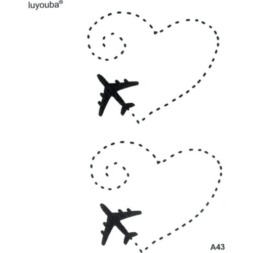 Plane With Love Waterproof Temporary Tattoo Sticker Fake Tattoo Body Art The Flash Tatuagem Tatoos Temporarles For Women Man
