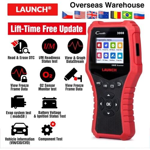 LAUNCH Creader 3008 OBDII code reader Scanner support full obd2 + Battery tester CR3008 auto obd2 diagnostic tool free update