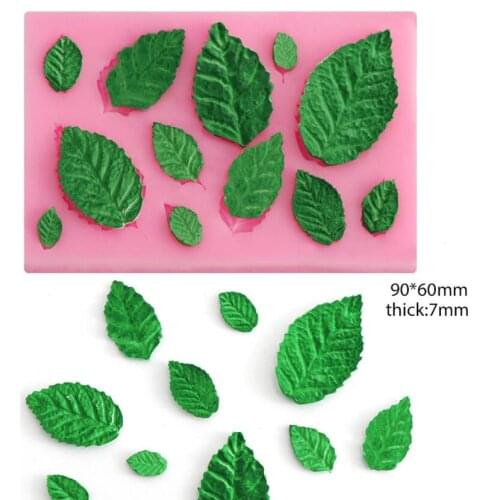 Rose Leaf Silicone Mold Leaves Cupcake Topper Fondant Molds DIY Cake Decorating Tools Candy Clay Chocolate Gumpaste Mould