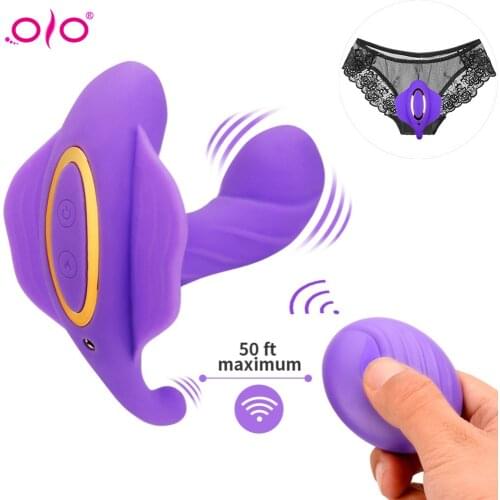 OLO Remote Control Dildo Vibrators Wearable Panties Butterfly Vibrator Female Masturbation Clitoral Stimulator Adult Sex Toy