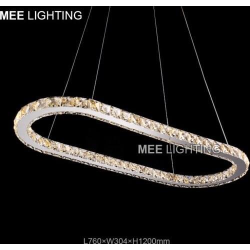 Modern Led Crystal Pendant Light Lamp Oval Led Diamond Cristal Suspension Lustre Lamparas de tech led Lumination for Living Room