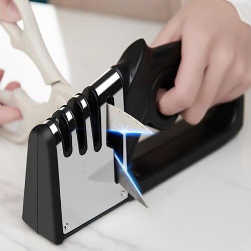 Knife Sharpener 4 in 1 Knife Sharpening Tungsten Steel Ceramic Whestone Kitchen Accessories Sharpening Tools for Scissors Knife