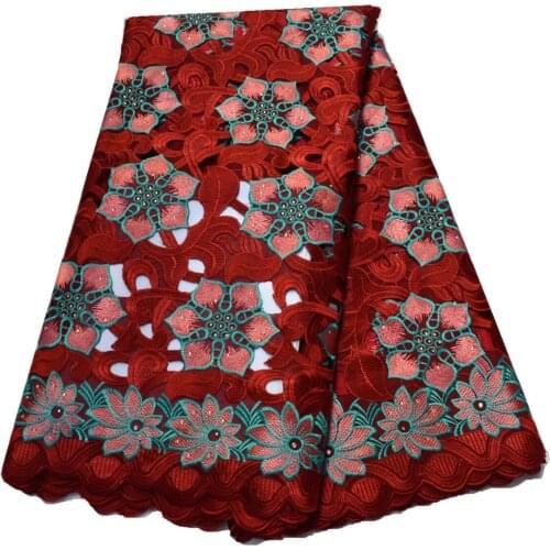 Jen new design wine red african lace wedding fabric 2021 with stone high quality swiss voile fabric dresses big occasion 88200AB