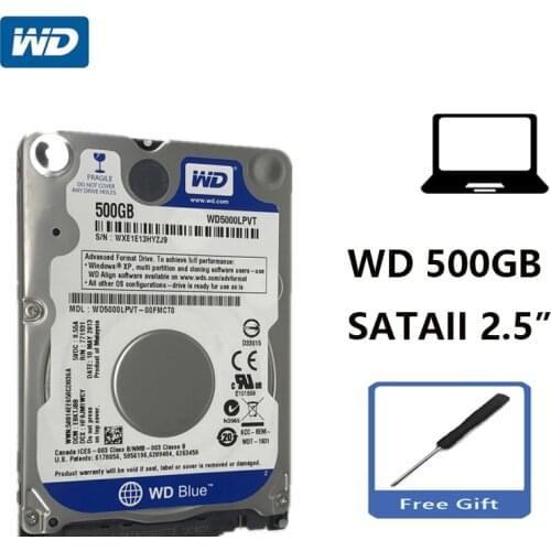 WD Blue 500Gb 2.5" SATA II Internal Hard Disk Drive 500G HDD HD Harddisk 3Gb/s 8M 7mm 5400 RPM WD5000LPVT for Notebook Laptop