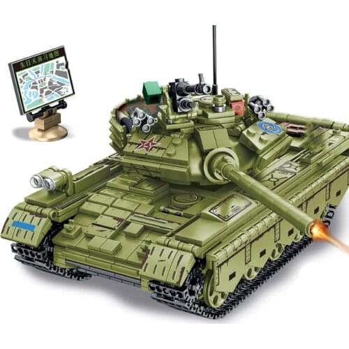 Military Series World War II Chinese Army Type 59 Medium Tank soldier DIY model Building Blocks Bricks Toys Gifts